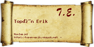 Topán Erik névjegykártya